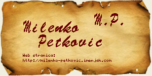 Milenko Petković vizit kartica